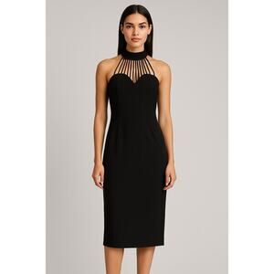 The NU-OZ Group Black Strappy Halter Neck Cocktail Dress – Women’s Size XS